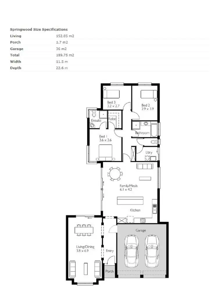 Floorplan of Homely house listing, 3 Jindabyne Street, Andrews Farm SA 5114