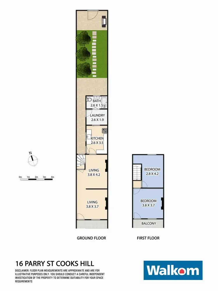 Floorplan of Homely terrace listing, 16 Parry Street, Cooks Hill NSW 2300