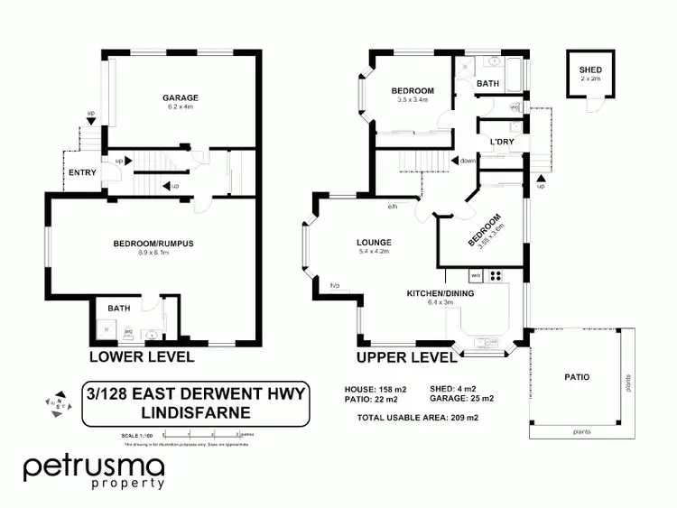 Floorplan of Homely unit listing, 3/128 East Derwent Highway, Lindisfarne TAS 7015