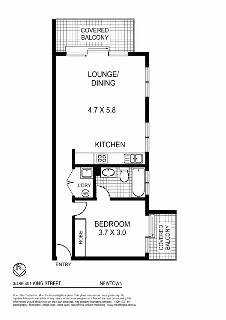 Floorplan of Homely apartment listing, 3/489-491 King Street, Newtown NSW 2042