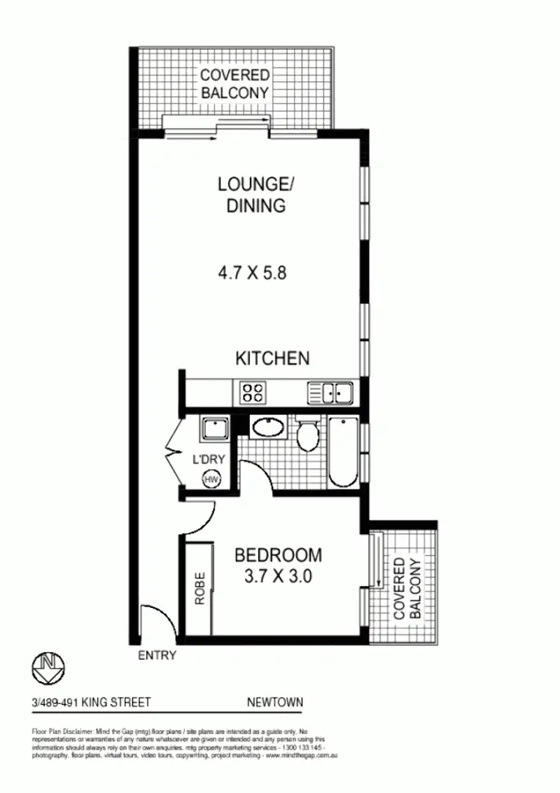 Floorplan of Homely apartment listing, 3/489-491 King Street, Newtown NSW 2042