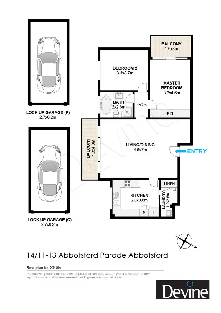 Floorplan of Homely apartment listing, 14/11-13 Abbotsford Parade, Abbotsford NSW 2046