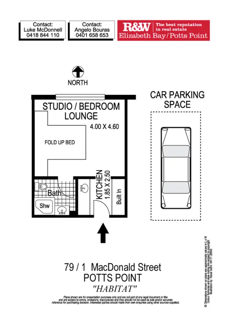 Floorplan of Homely studio listing, 79/1 McDonald Street, Potts Point NSW 2011