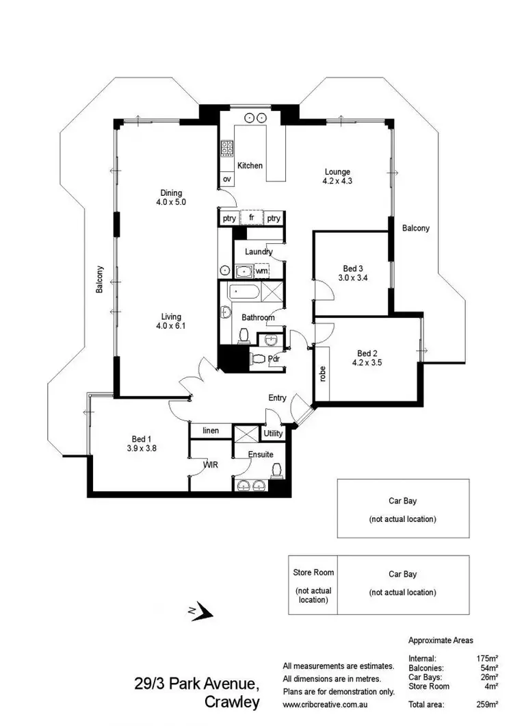 Floorplan of Homely apartment listing, 29/3 Park Avenue, Crawley WA 6009