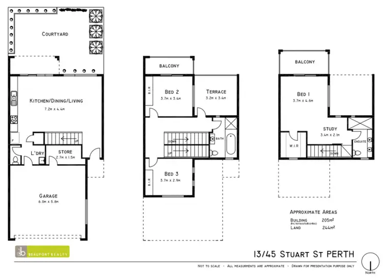 Floorplan of Homely townhouse listing, 13/45-47 Stuart Street, Perth WA 6000