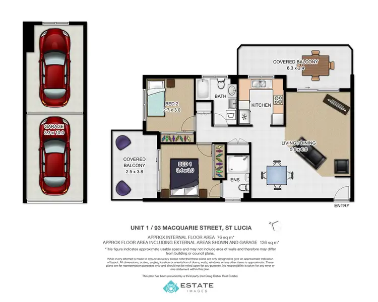 Floorplan of Homely unit listing, 1/93 Macquarie Street, St Lucia QLD 4067