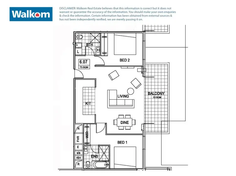 Floorplan of Homely apartment listing, 607/9 Watt Street, Newcastle NSW 2300