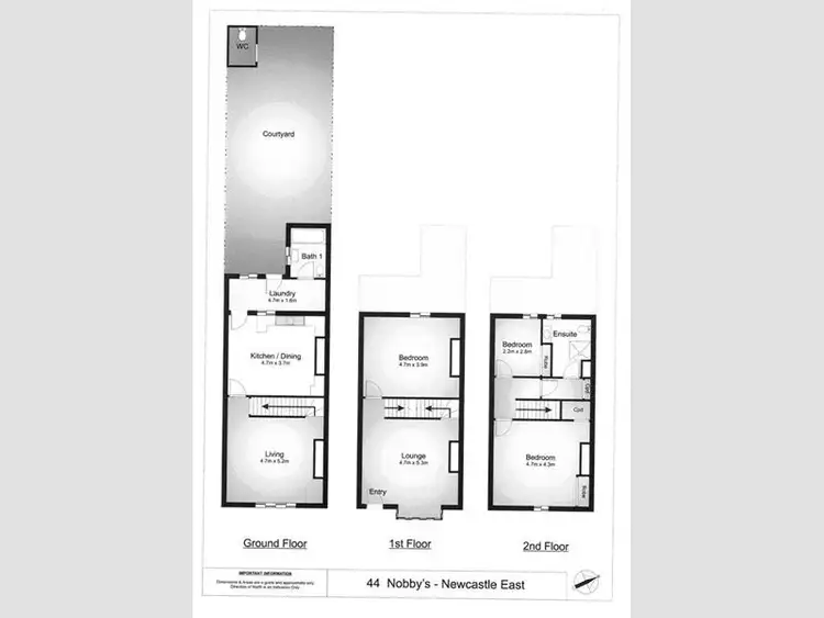 Floorplan of Homely terrace listing, 44 Nobbys Road, Newcastle East NSW 2300