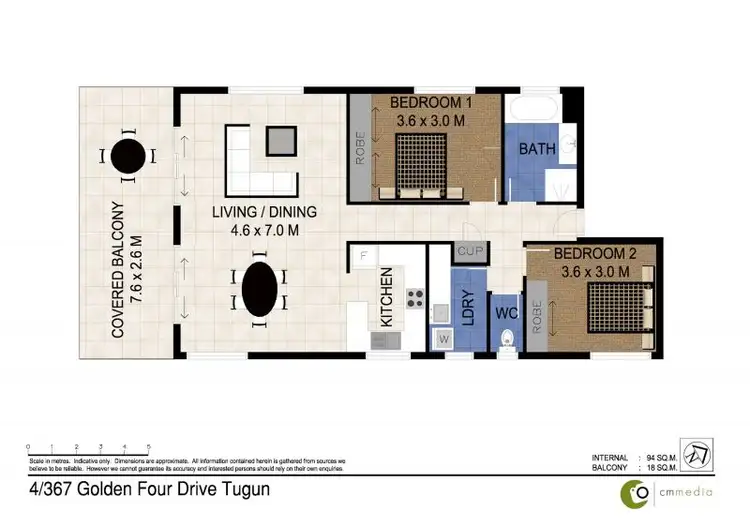 Floorplan of Homely unit listing, 4/367 Golden Four Drive, Tugun QLD 4224