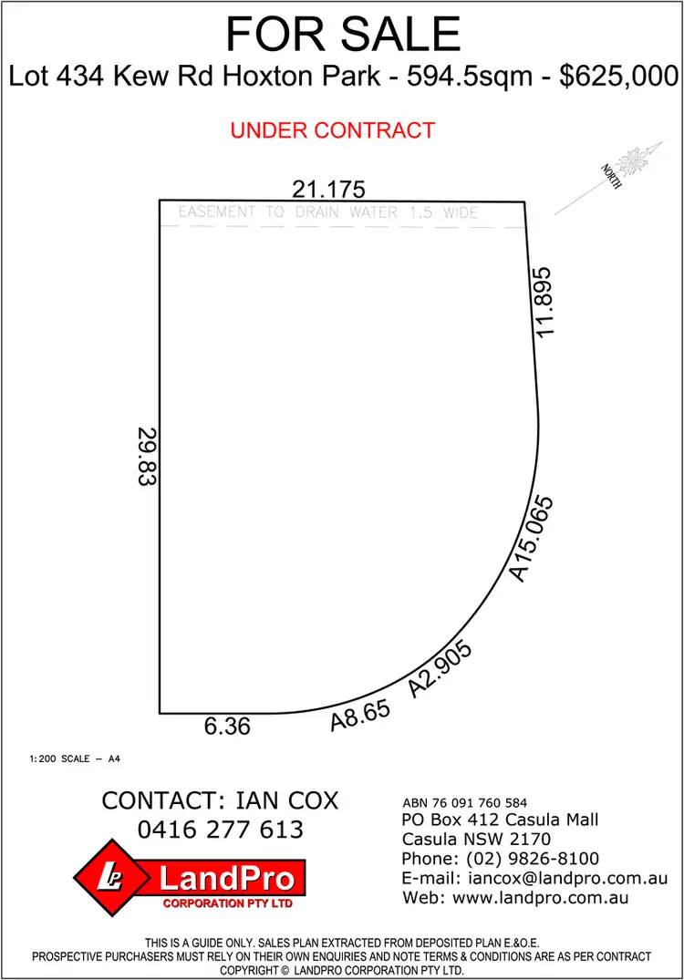 Floorplan of Homely land listing, 18 Kew Rd, Hoxton Park NSW 2171