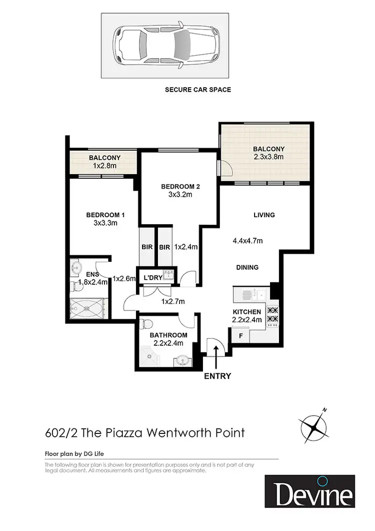 Floorplan of Homely apartment listing, 602/2 The Piazza, Wentworth Point NSW 2127