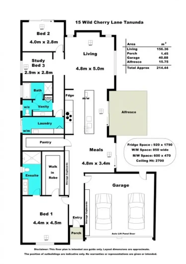 Floorplan of Homely house listing, 15 Wild Cherry Lane, Tanunda SA 5352