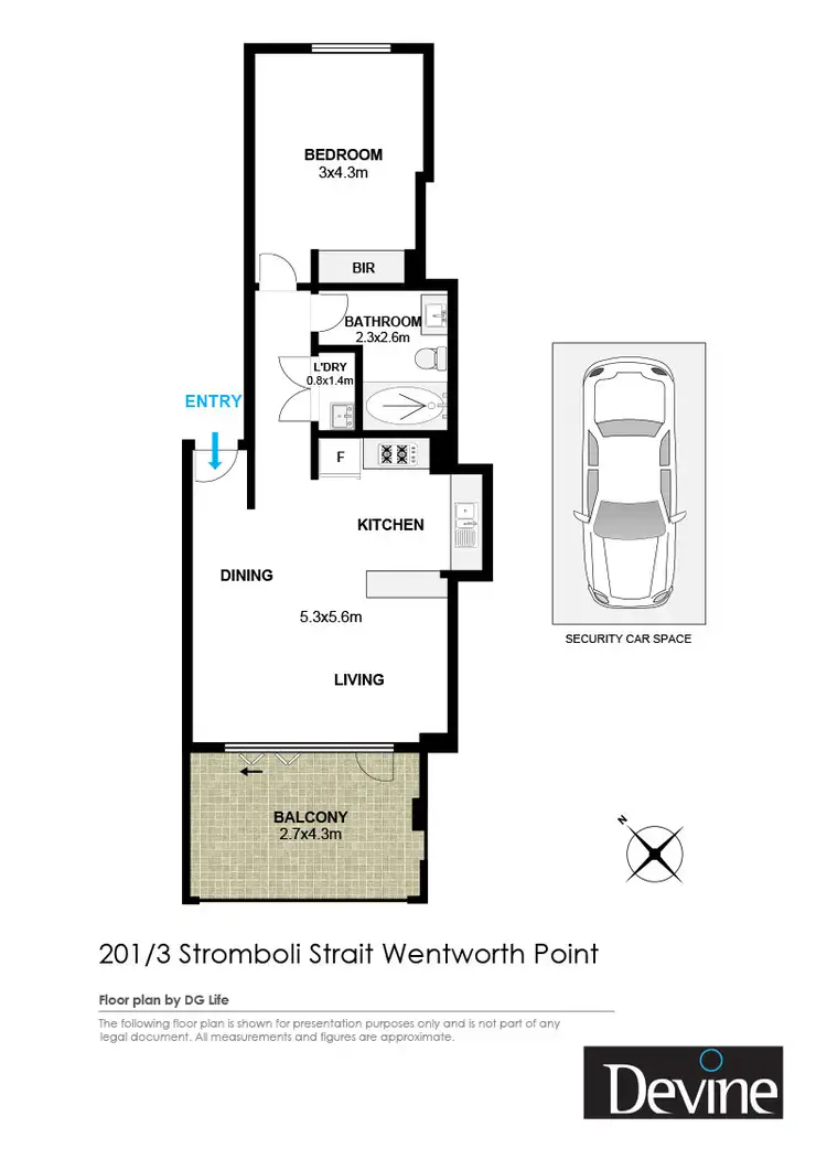 Floorplan of Homely apartment listing, 201/3 Stromboli Strait, Wentworth Point NSW 2127