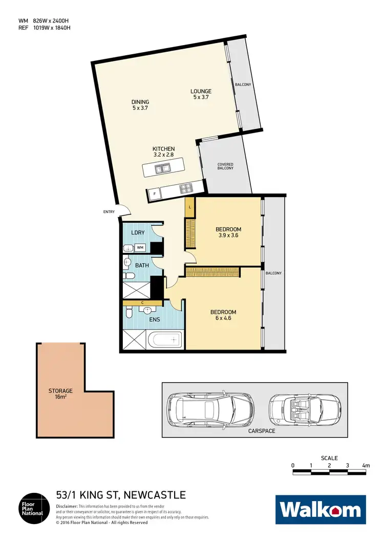 Floorplan of Homely apartment listing, 53/1 King Street, Newcastle NSW 2300