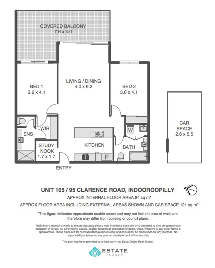 Floorplan of Homely unit listing, 105/95 Clarence Road, Indooroopilly QLD 4068