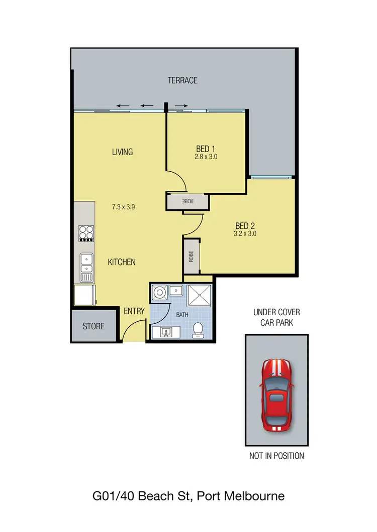 Floorplan of Homely apartment listing, G01/40 Beach Street, Port Melbourne VIC 3207