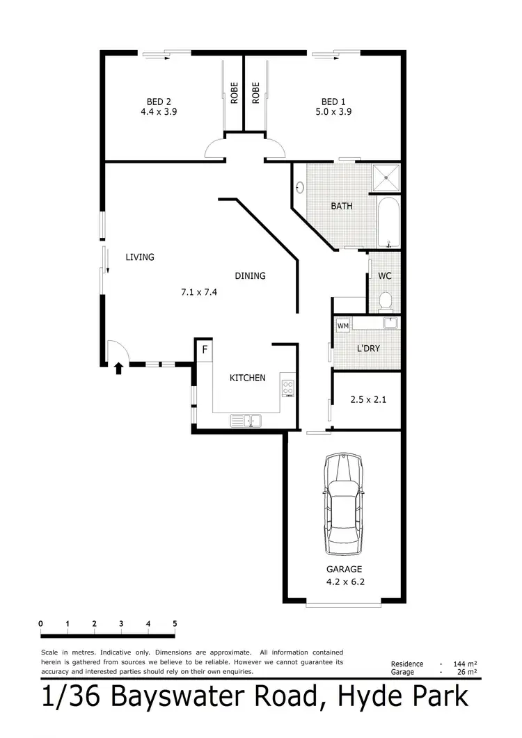 Floorplan of Homely unit listing, 1/36 Bayswater Road, Hyde Park QLD 4812