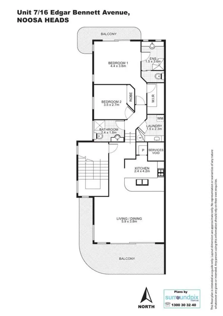 Floorplan of Homely unit listing, 7/16-18 Edgar Bennett Avenue, Noosa Heads QLD 4567