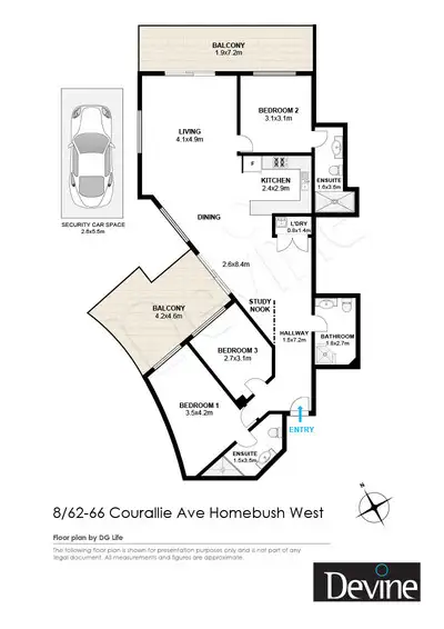 Floorplan of Homely apartment listing, 8/62-66 Courallie Avenue, Homebush West NSW 2140