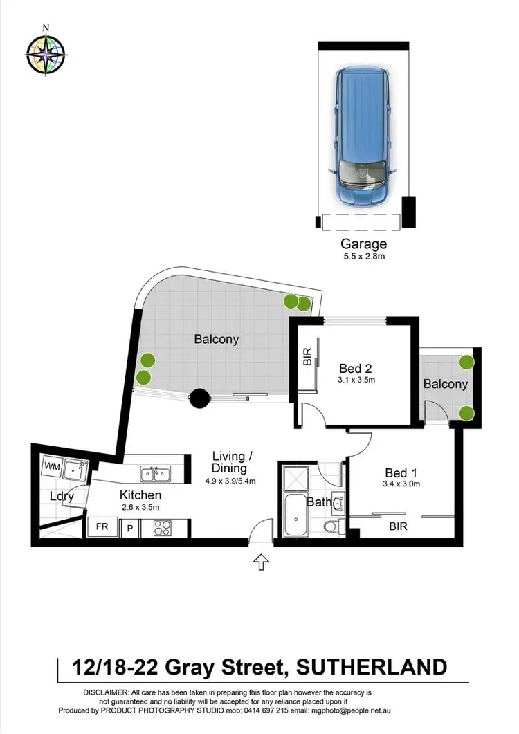 Floorplan of Homely unit listing, 12/18-22 Gray Street, Sutherland NSW 2232