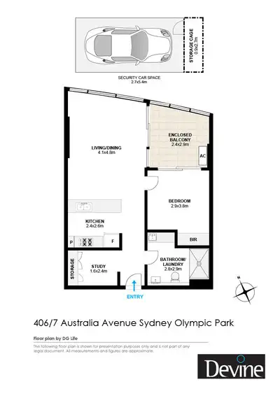 Floorplan of Homely apartment listing, 406/7 Australia Avenue, Sydney Olympic Park NSW 2127