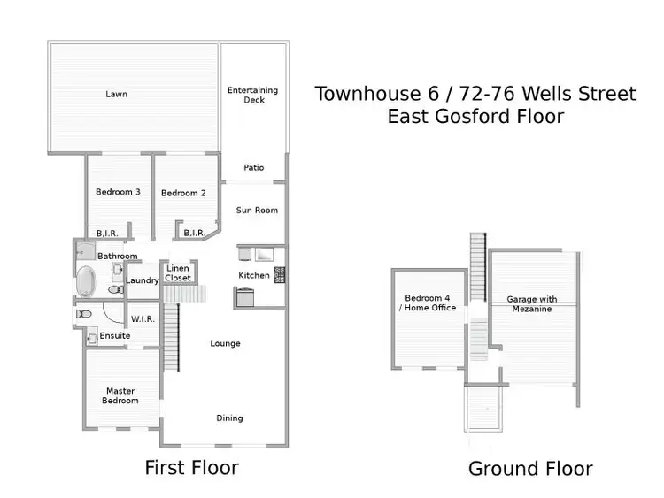Floorplan of Homely townhouse listing, 6/72 Wells Street, East Gosford NSW 2250
