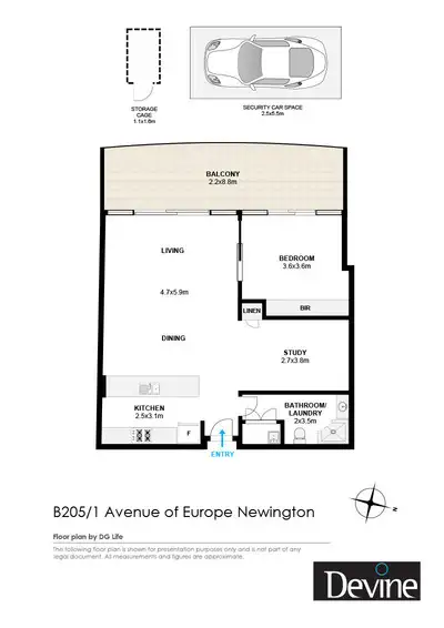 Floorplan of Homely apartment listing, B205/1 Avenue of Europe, Newington NSW 2127