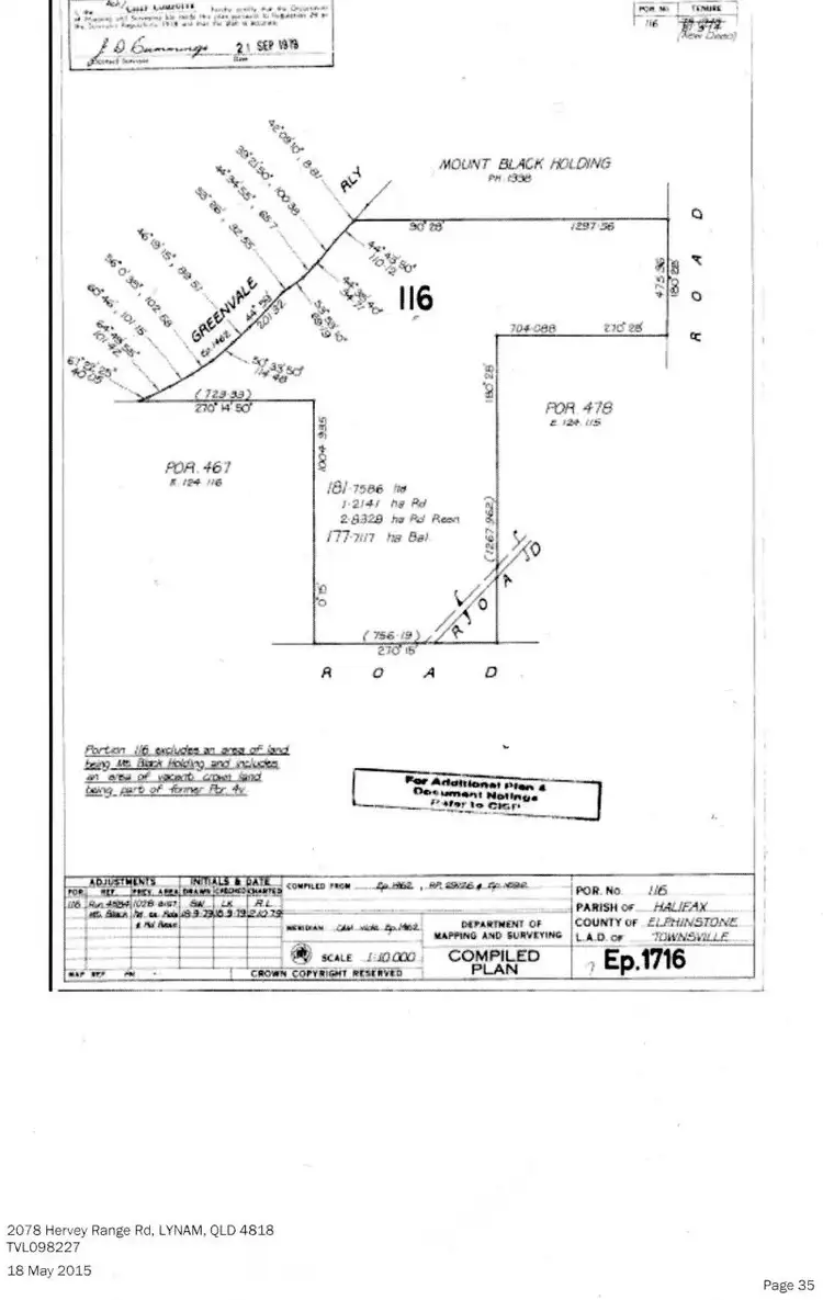 Floorplan of Homely rural property listing, Lots 478 and 116, 2078 Hervey Range Road, Hervey Range QLD 4817