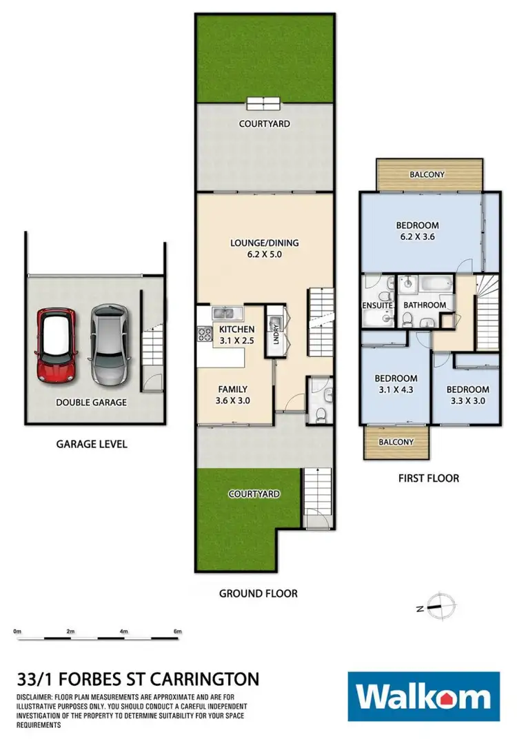 Floorplan of Homely townhouse listing, 33/1 Forbes Street, Carrington NSW 2294