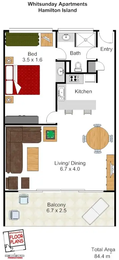 Floorplan of Homely apartment listing, CA602 Whitsunday Apartment, Hamilton Island QLD 4803
