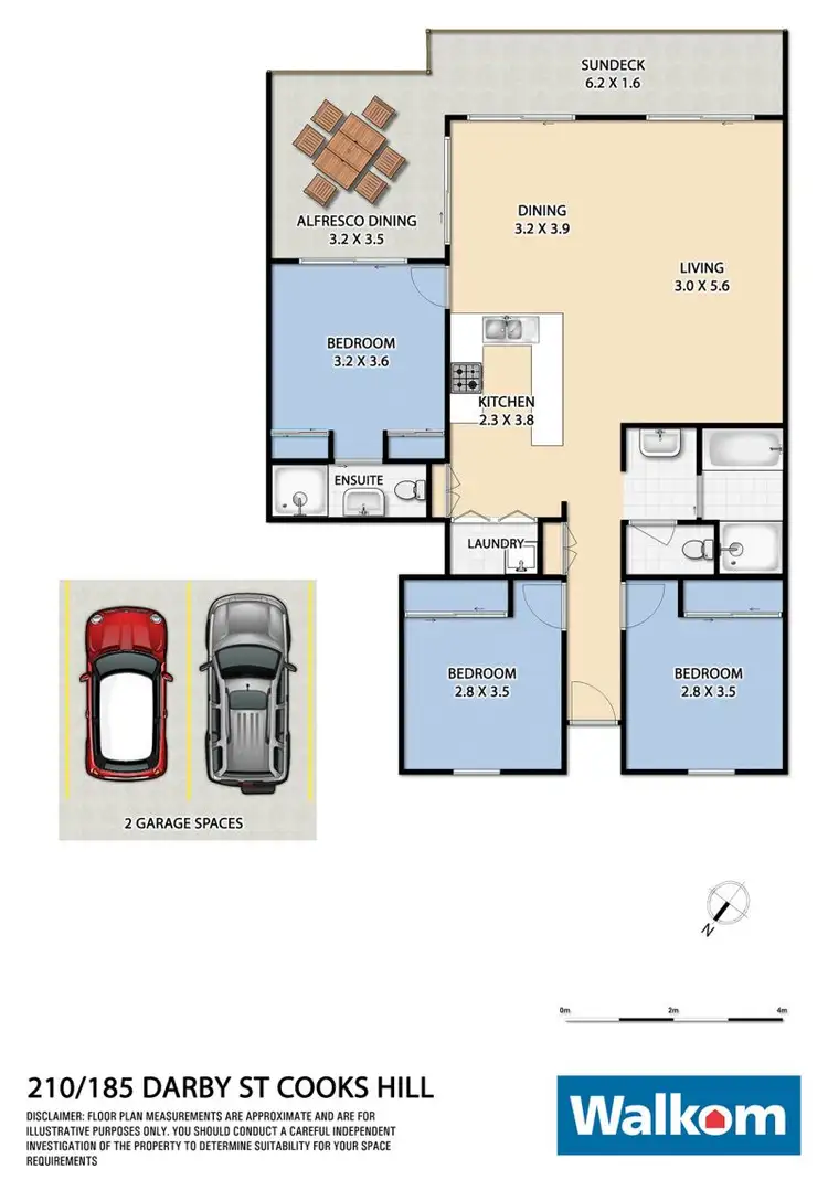 Floorplan of Homely apartment listing, 210/185 Darby Street, Cooks Hill NSW 2300