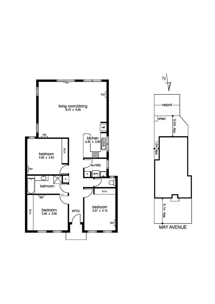 Floorplan of Homely unit listing, 1/77 May Avenue, Altona Meadows VIC 3028