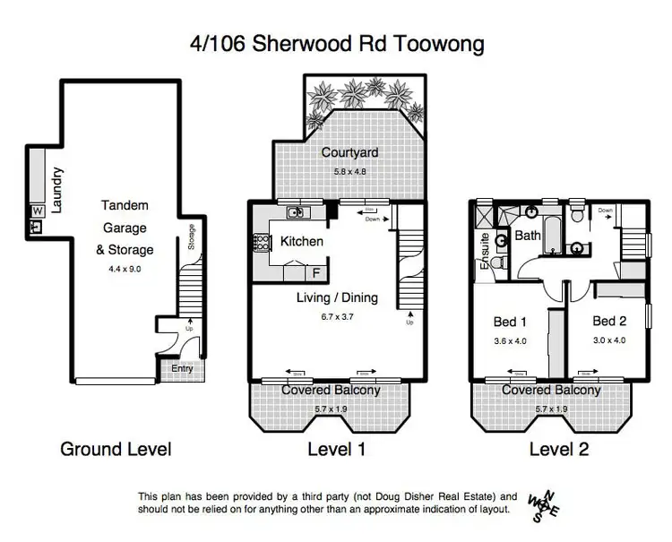 Floorplan of Homely townhouse listing, 4/106 Sherwood Road, Toowong QLD 4066