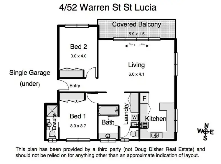 Floorplan of Homely unit listing, 4/52 Warren Street, St Lucia QLD 4067