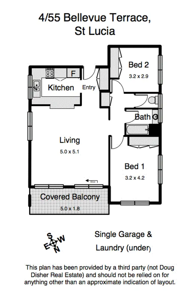 Floorplan of Homely unit listing, 4/55 Bellevue Terrace, St Lucia QLD 4067