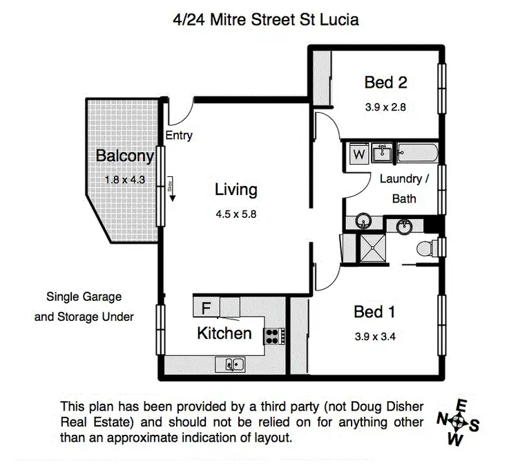 Floorplan of Homely unit listing, 4/24 Mitre Street, St Lucia QLD 4067