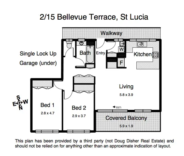 Floorplan of Homely unit listing, 2/15 Bellevue Terrace, St Lucia QLD 4067
