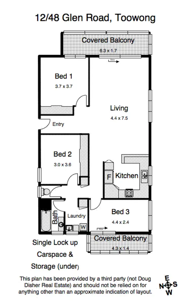Floorplan of Homely unit listing, 12/48 Glen Road, Toowong QLD 4066