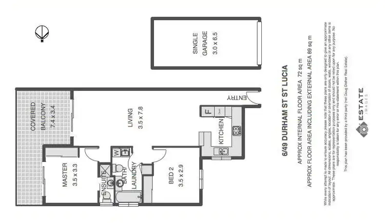 Floorplan of Homely unit listing, 6/49 Durham Street, St Lucia QLD 4067