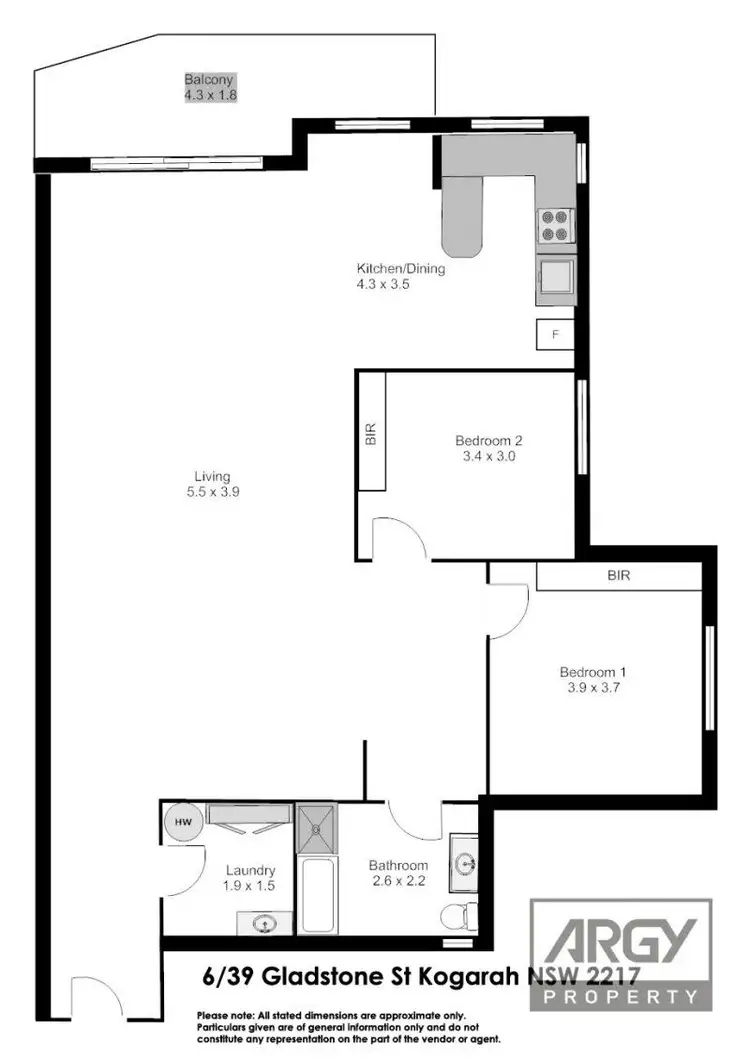 Floorplan of Homely unit listing, 6/39 Gladstone Street, Kogarah NSW 2217
