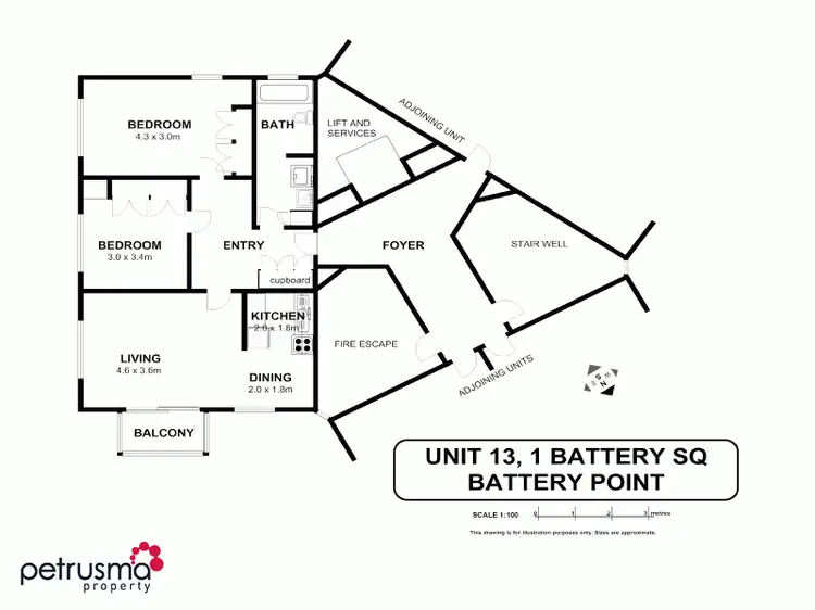 Floorplan of Homely apartment listing, 13/1 Battery Square Empress Towers, Battery Point TAS 7004