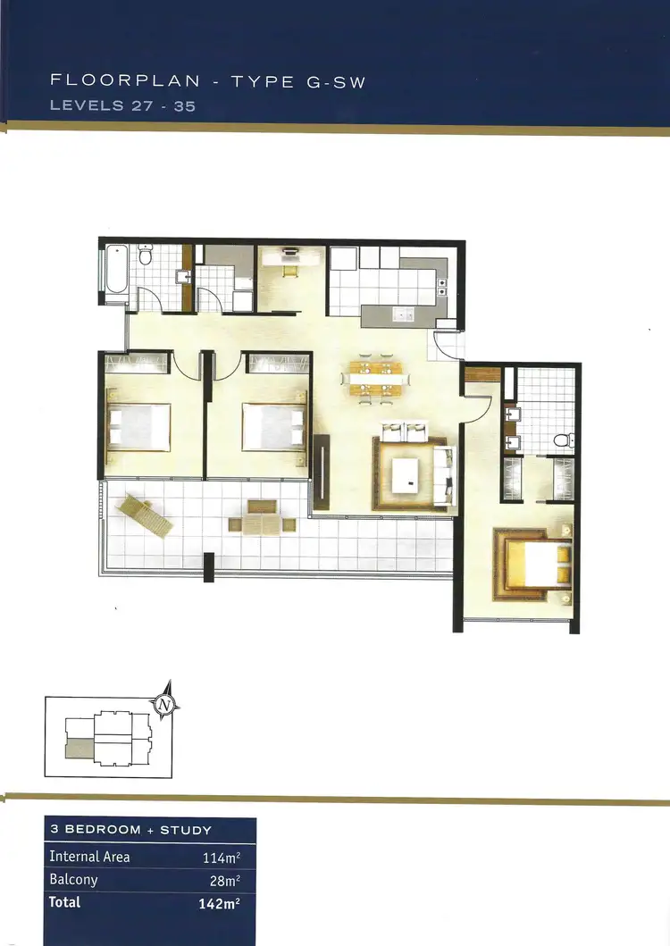 Floorplan of Homely apartment listing, 3502/34 Scarborough Street, Southport QLD 4215