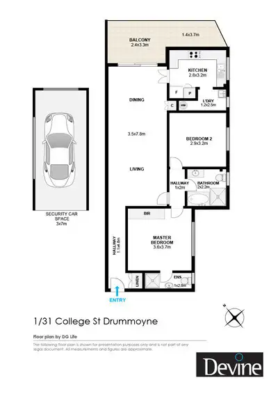 Floorplan of Homely apartment listing, 1/31 College Street, Drummoyne NSW 2047