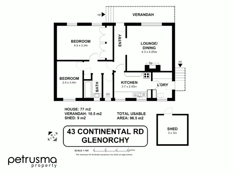 Floorplan of Homely house listing, 43 Continental Road, Glenorchy TAS 7010