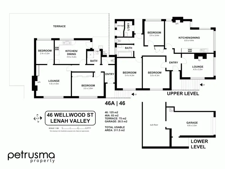 Floorplan of Homely house listing, 46 Wellwood Street, Lenah Valley TAS 7008