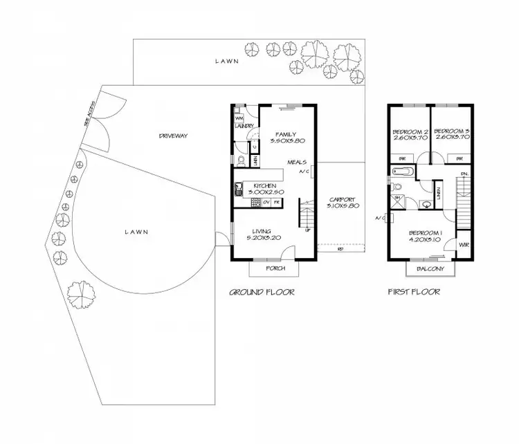 Floorplan of Homely townhouse listing, 1/2 Dumbarton Avenue, Edwardstown SA 5039