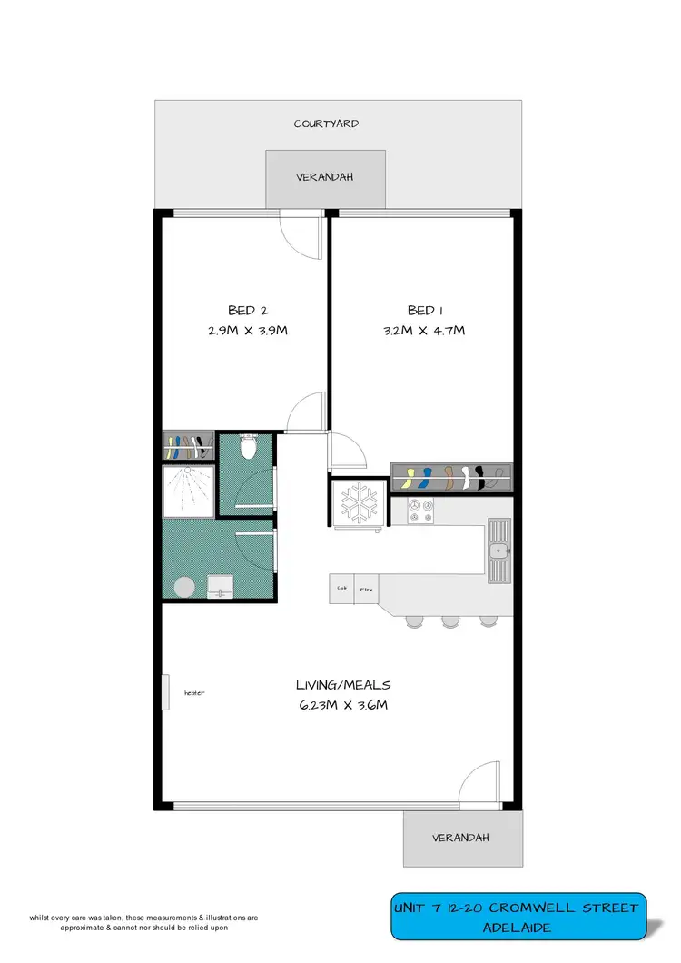 Floorplan of Homely apartment listing, 7/12-20 Cromwell Street, Adelaide SA 5000