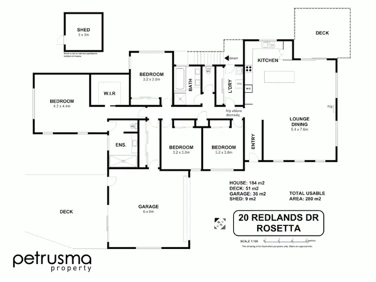 Floorplan of Homely house listing, 20 Redlands Drive, Rosetta TAS 7010