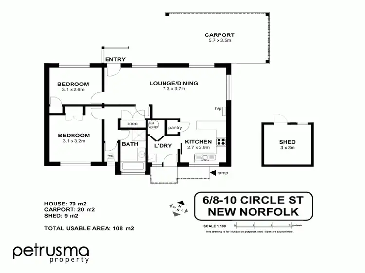 Floorplan of Homely unit listing, 6/8-10 Circle Street, New Norfolk TAS 7140