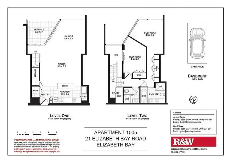 Floorplan of Homely apartment listing, 1005/21 Elizabeth Bay Road, Elizabeth Bay NSW 2011